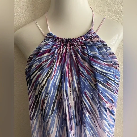 White House Black Market Backless Purple and Pink Dress S - Picture 4 of 12